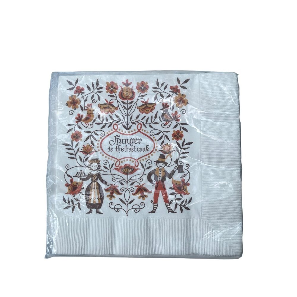 Vintage 15 Rust Craft Brownie Luncheon Napkins Hunger Best Cook 13.5" Estate NEW